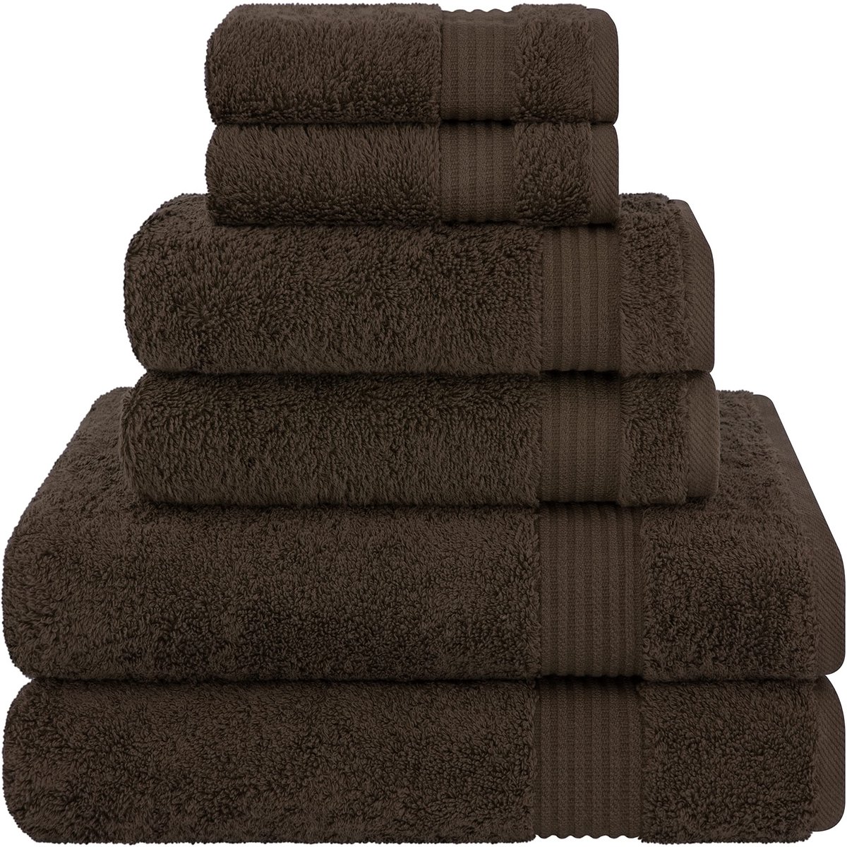 Omgoods - Luxe Handdoekenset 6-Delig - 100% Turks Katoen Bruin