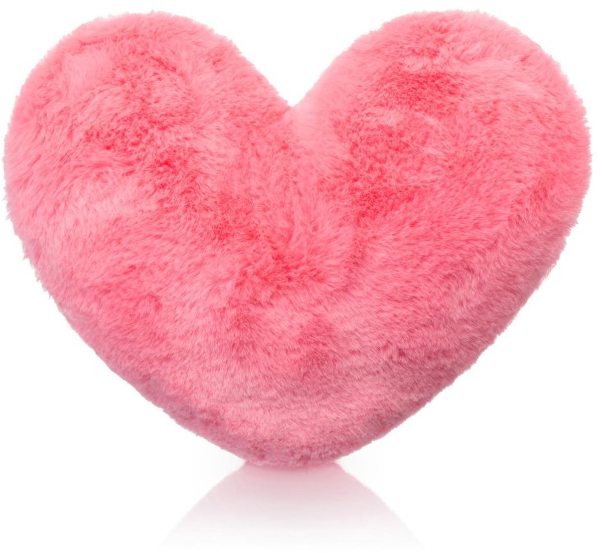 Omgoods - Hartvormig Plush Kussen in Roze van 40x30 cm