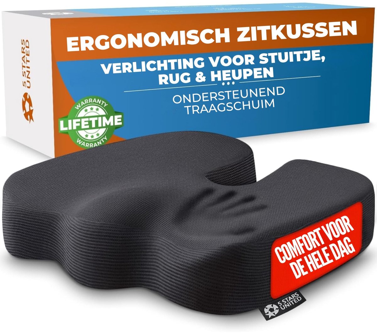 Omgoods - Ergonomisch Memory Foam Zitkussen voor Bureaustoel