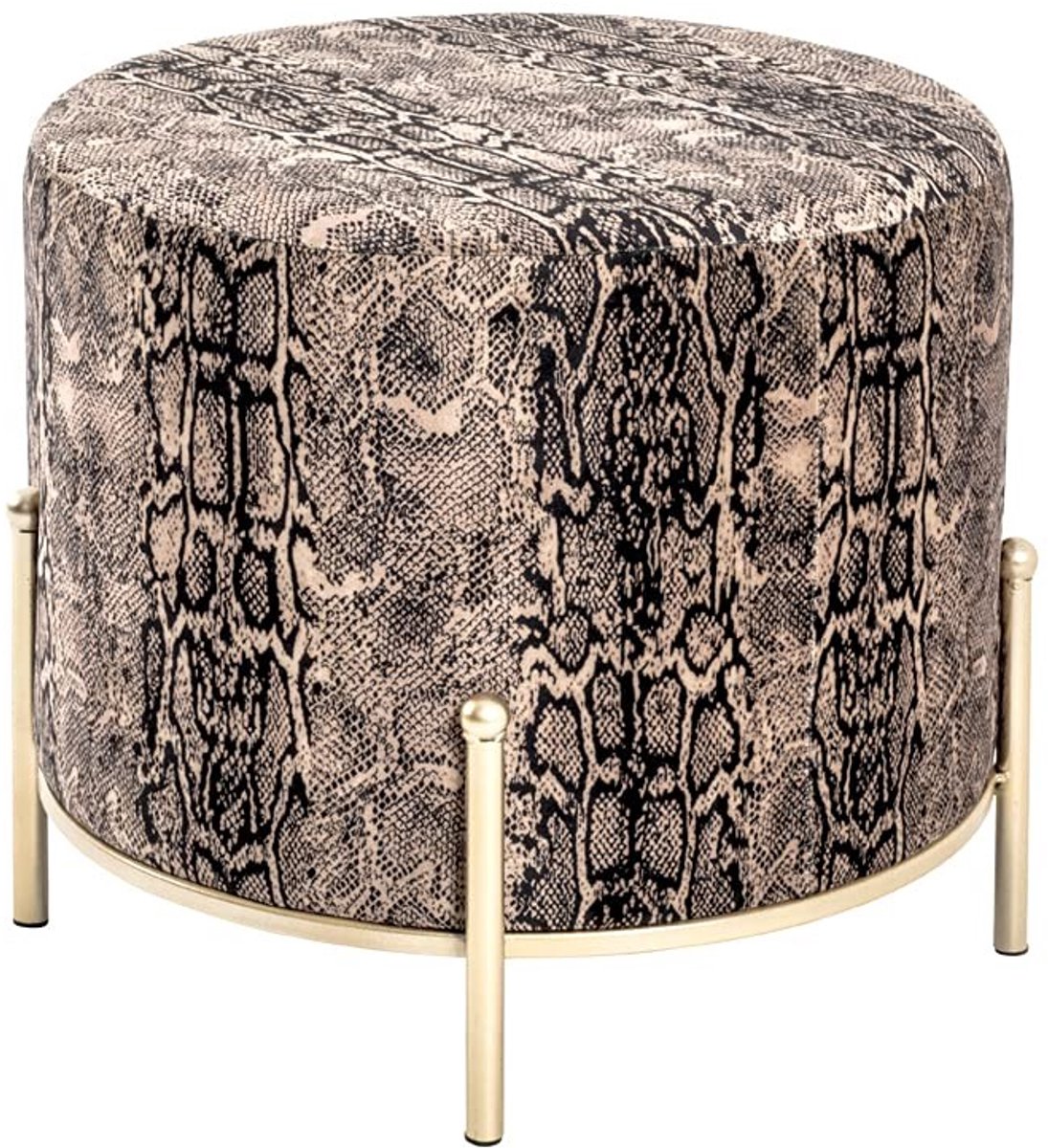Omgoods - Stijlvolle Hocker met Slangenmotief van MDF en Velvet