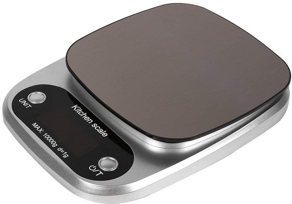 Omgoods- Digitale Weegschaal - Precisie Weegschaal - Keukenweegschaal - LCD Display - Roestvrij Staal - Maximaal 10 kg Capaciteit