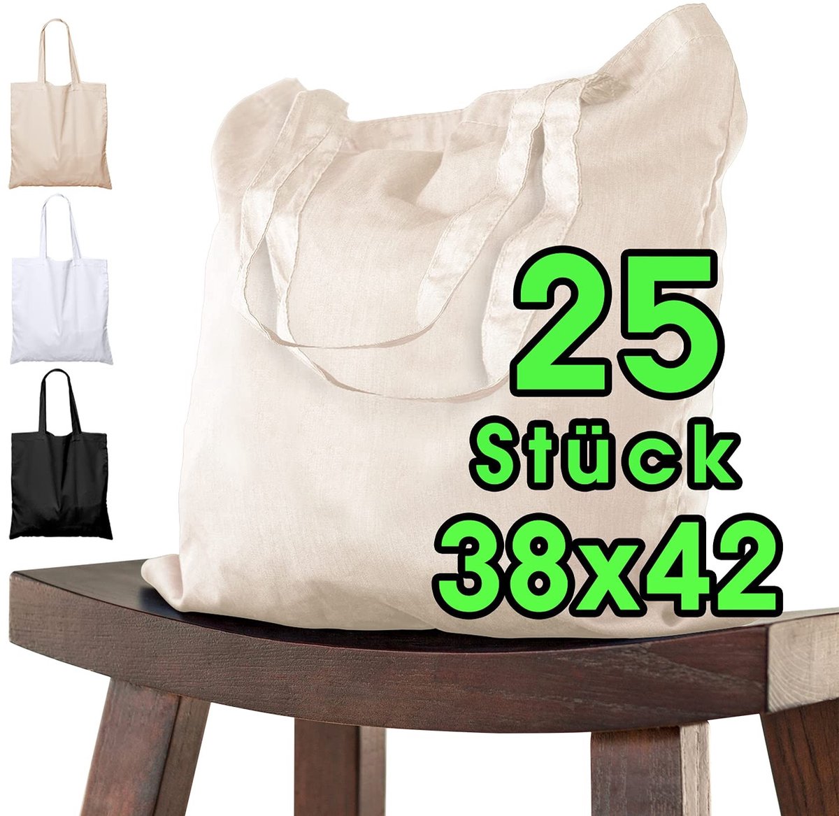 Omgoods - Set van 25 Natuurlijke Katoenen Tasjes voor Kinderen