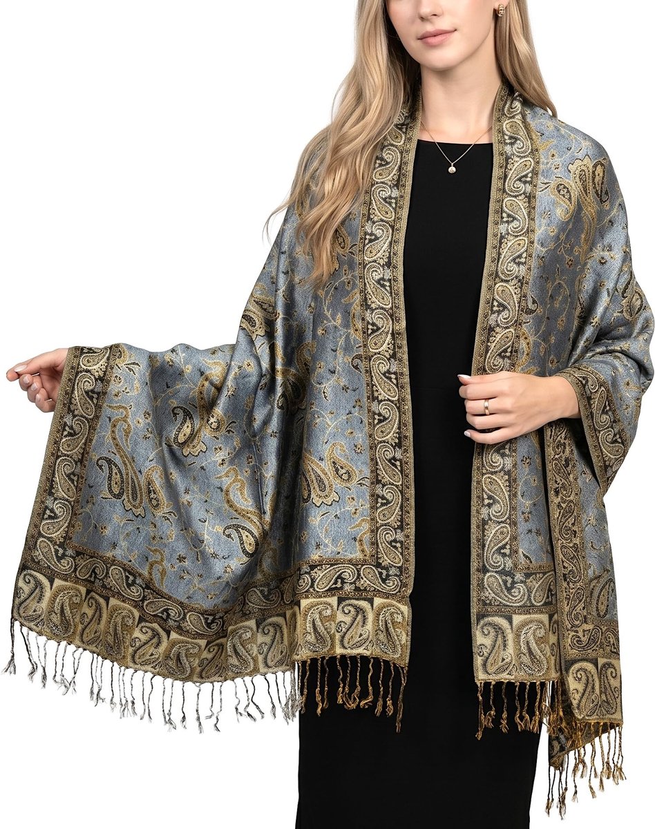 Omgoods - Luxe Pashmina Sjaal met Paisley Motief voor Dames