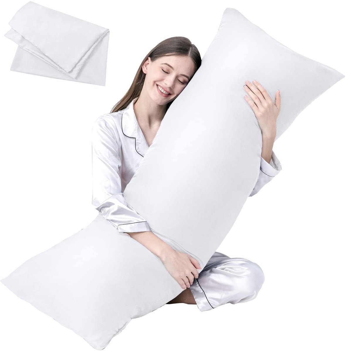 Omgoods - Luxe Volledig Lichaamskussen met Hoes - Ultra Zacht en Ademend - 51 x 137 cm