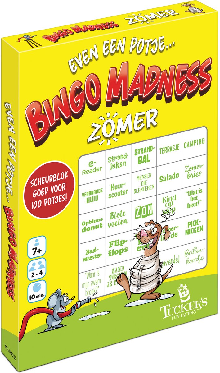 Tucker's Fun Factory bingo spel zomer editie - gezelschapsspel voor kinderen.