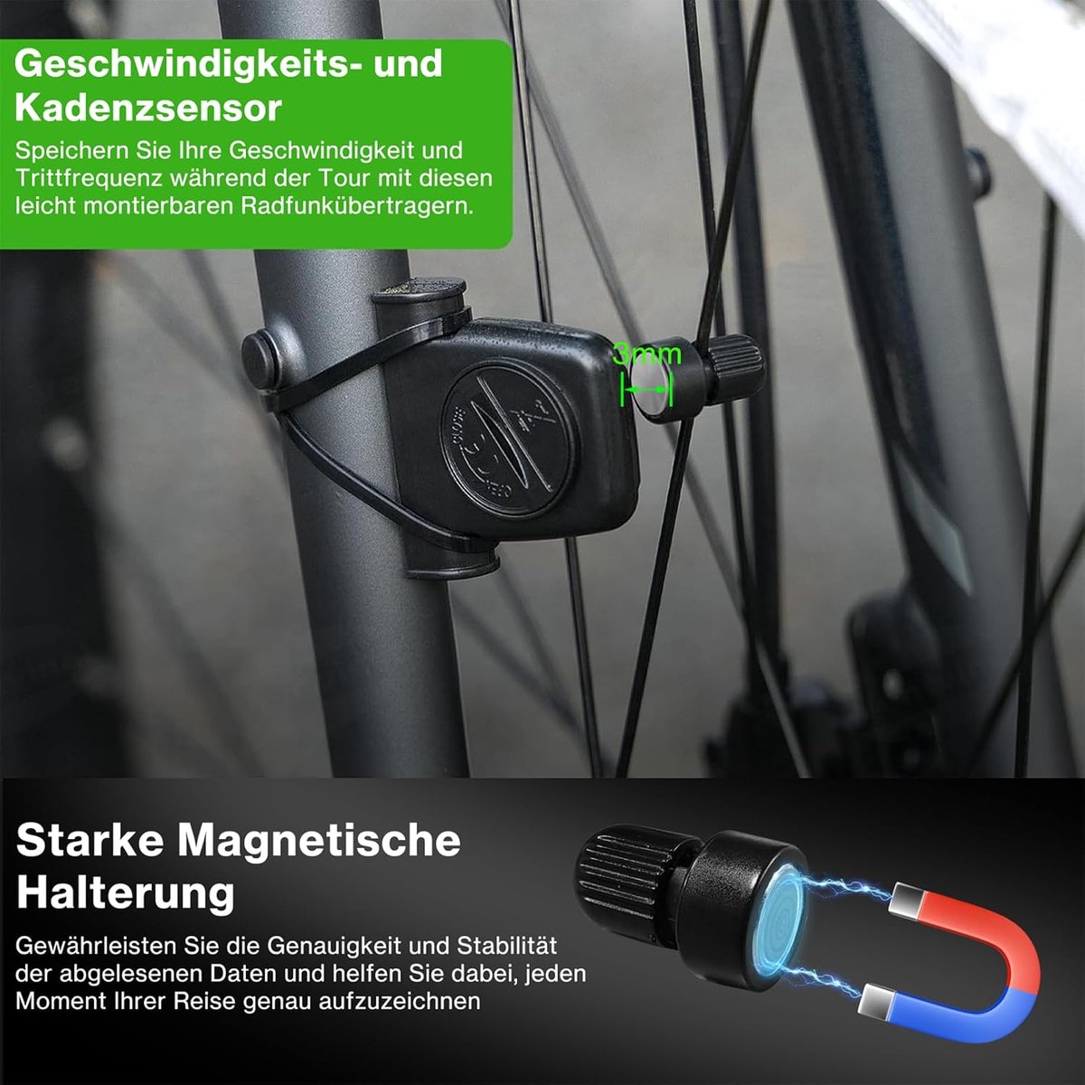Fietskilometerteller - Fietscomputer - Draadloze fietscomputer - Waterdicht - Multifunctionele fietscomputer - USB oplaadbaar - Groot LCD-scherm - Gemakkelijk af te lezen - Geschikt voor fietsen en fitness - Zwart – foto 5