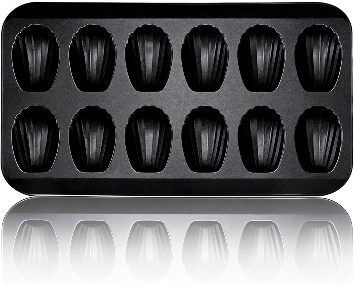 SSTRWGOOD Popcakevormen - Madeleines Bakvorm in Coquillage Vorm - Anti-aanbaklaag voor Makkelijk Uitstoten en Reinigen - Geschikt voor Oven en Dagelijks Bakken - Gemaakt van Duurzaam Koolstofstaal - Afmetingen 40x22,8x1,5cm