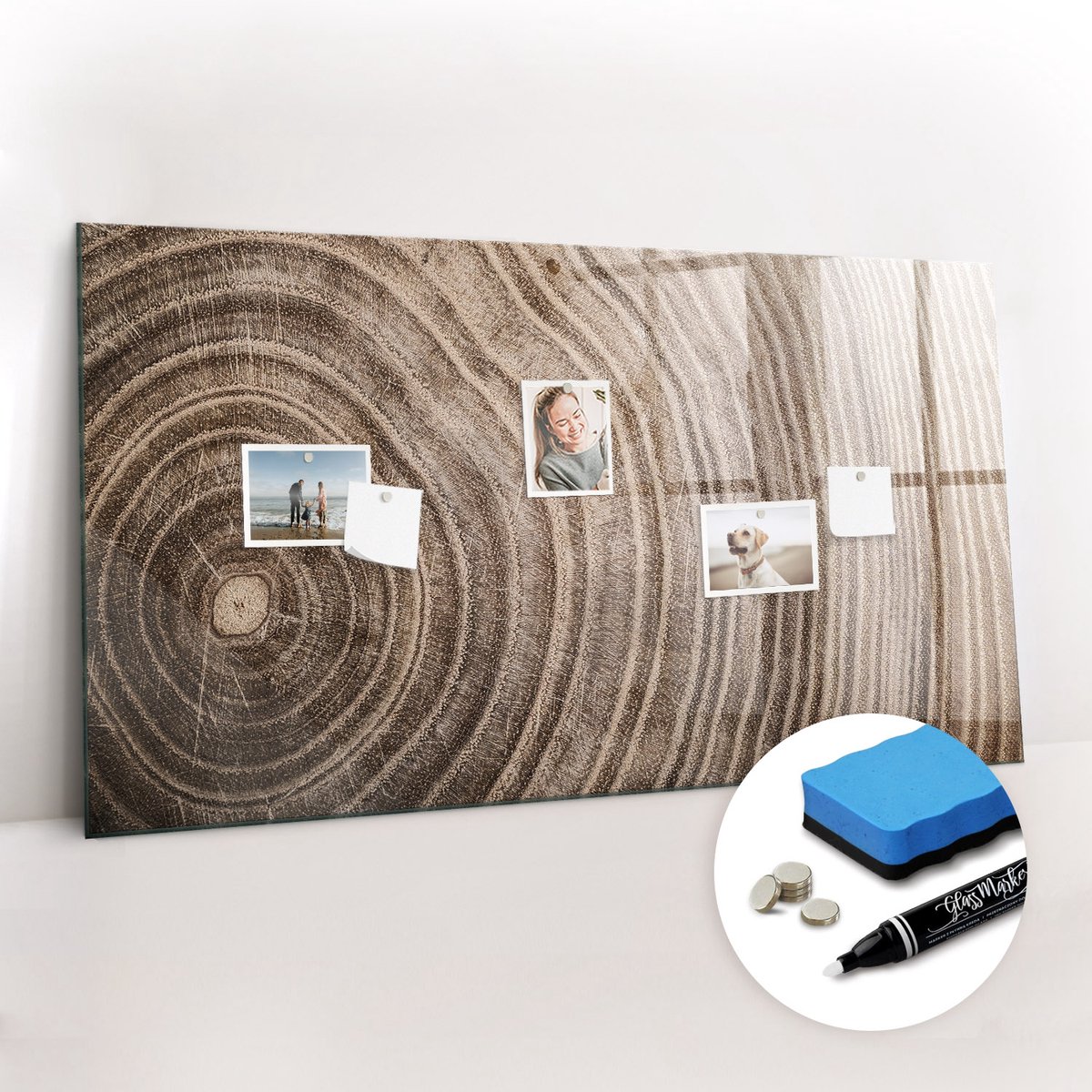 Tulup Whitebord - Kofferbak - 120 x 60 cm - Bruin Magnetisch Memobord - Gratis 5 Sterke Magneten + Whiteboard Marker & Wisser - Wanddecoratie Kantoor - Memobord Keuken - Ideeënbord Thuiswerkplek