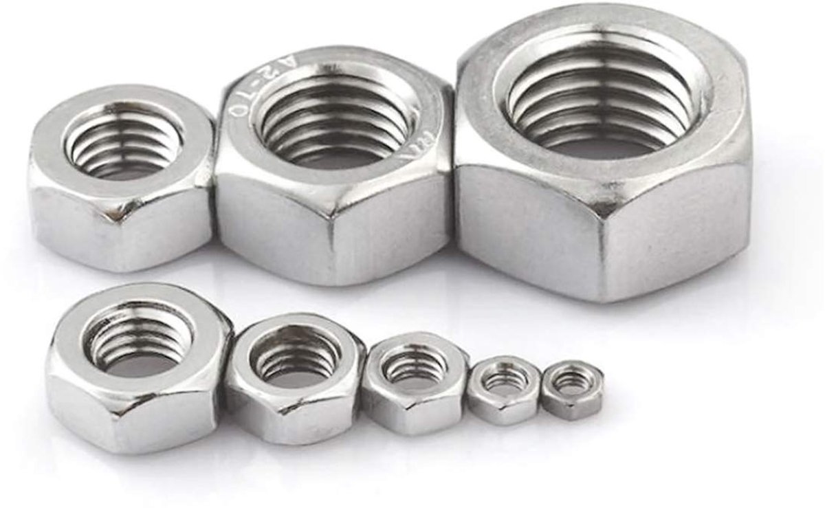 Hoge Hardheid Zeskantmoer M22/M24/M27/M30/M33/M36 - RVS Bevestigingsmiddelen, Duurzaam en Sterk, Set van 5 Stuks