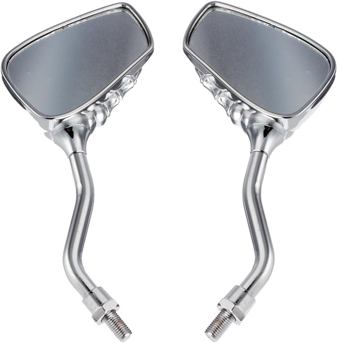 SnelShoppen - Skull Claw Achteruitkijkspiegels voor Motorfiets - Duurzaam Chroom Gecoat ABS - Verstelbaar Design - Universeel voor Harley, Honda, Suzu