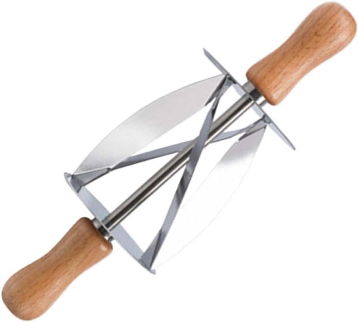 Croissant Snijder - Deegroller Bakvorm - Bakken Broodjes - Roestvrij Staal - 20 x 6 cm - Zilver