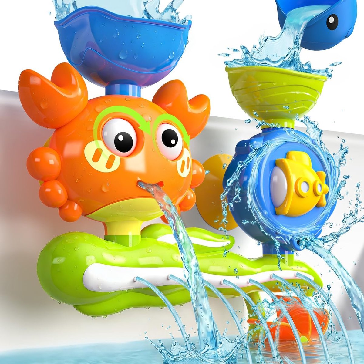 Baby Badspeelgoed - Krab Vorm Badspeelgoed - Baby Draaien Speelgoed - Badkamer / Buiten Speelgoed - Geschikt Voor Jongens En Meisjes Van 1-3 Jaar - Geel