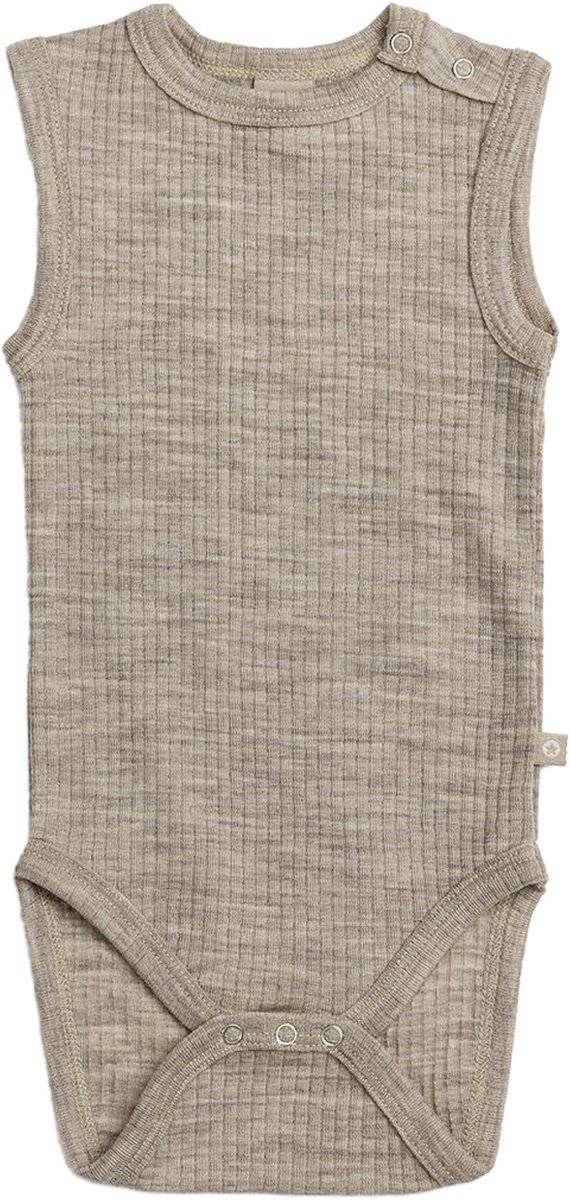 Smallstuff Romper Mouwloos - Maat 62 - Merino Wol - Light Natur Melange