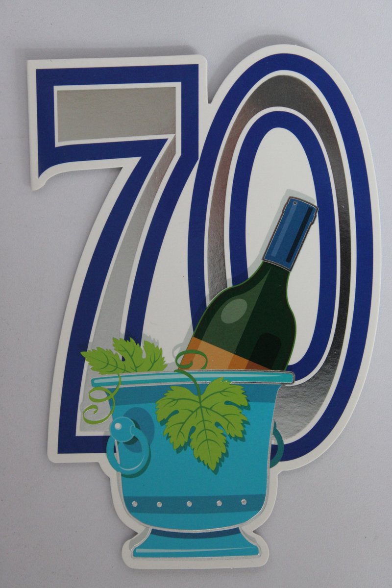 Luxe Wenskaart 70 Jaar - Verjaardagskaart - Leeftijdskaart - Verjaardag - Jarig - Leeftijd 70 - Touche Cards - Kaart - 8717245010177 - Geburtstag - Birthday - Anniversaire - 1 Stuks - In Folie - Gratis Verzonden - Hoge Afnamekortingen - 12x17.5cm