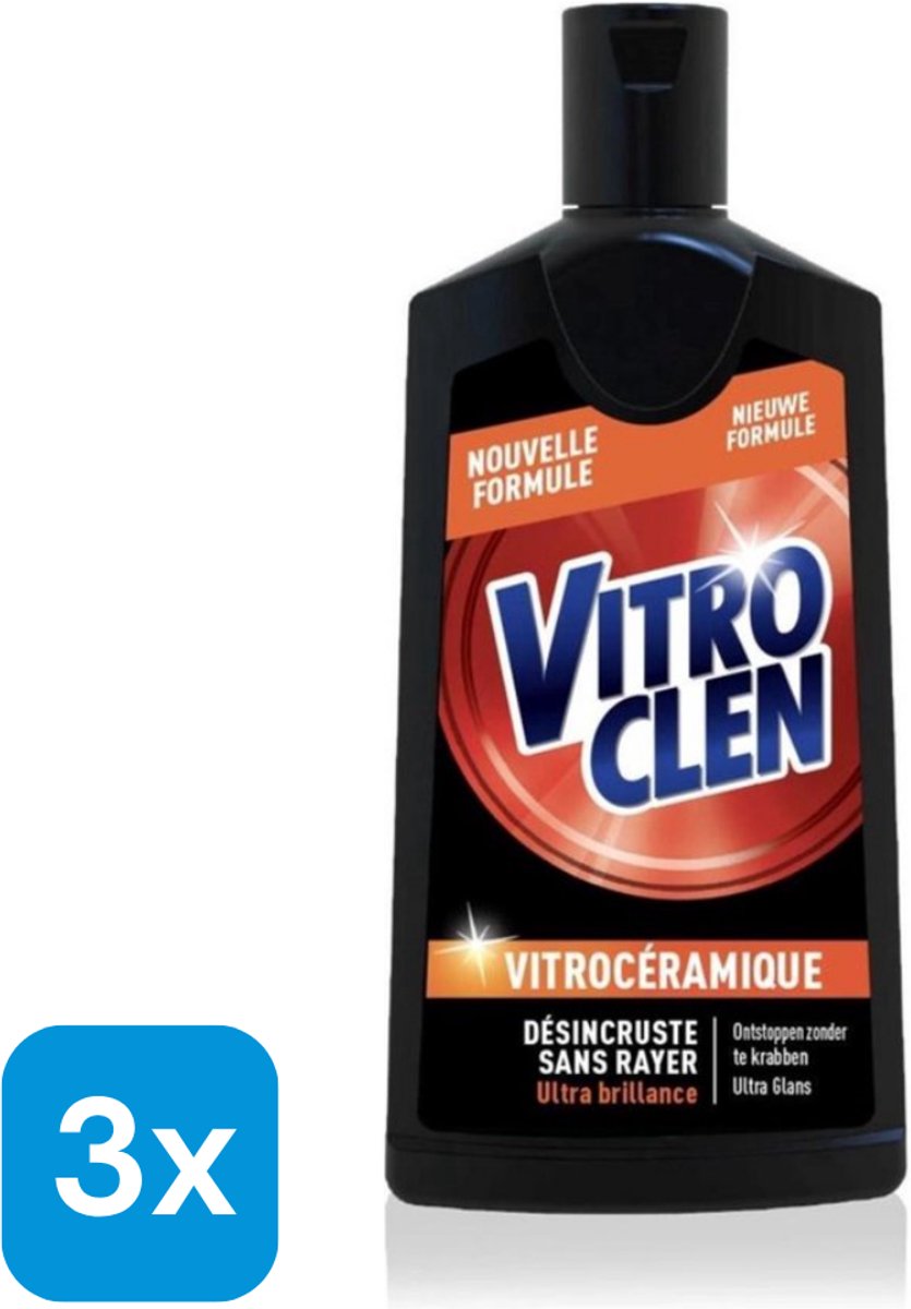 3 x 200ml Vitroclen Keramische - Reiniger - keukenreiniger