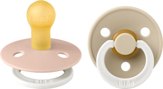 BiBS - Colour Pacifier Glow in the Dark - Stage 1 Fopspeen - 0+ maanden - 2 stuks - Blush Night / Vanilla Night van BIBS — afbeelding 3