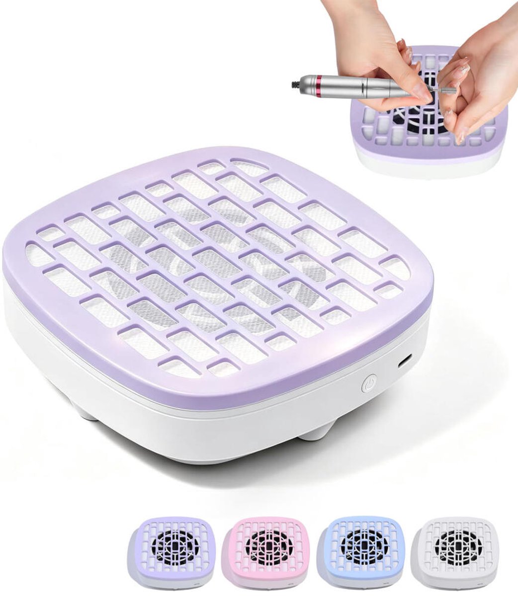 Nagelstofafzuiger - Nail Dust Collector - Afstofzuiger - Stofzuiger Voor Nail Salon - Met filterpapier - Laag Geluidsniveau - Mini Draagbaar - Elektrische nagelstofzuiger - Tafelafzuiging - Manicure/Pedicure Handen en Voeten - NagelAfzuiger - Paars