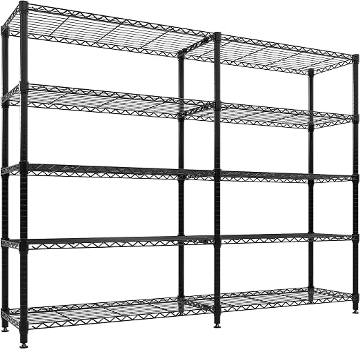Verstelbaar 5-Laags Stalen Rek - 180 × 40 × 179 cm - Zware 600KG Belasting - Ruimtebesparend Opbergrek voor Huis en Bedrijf
