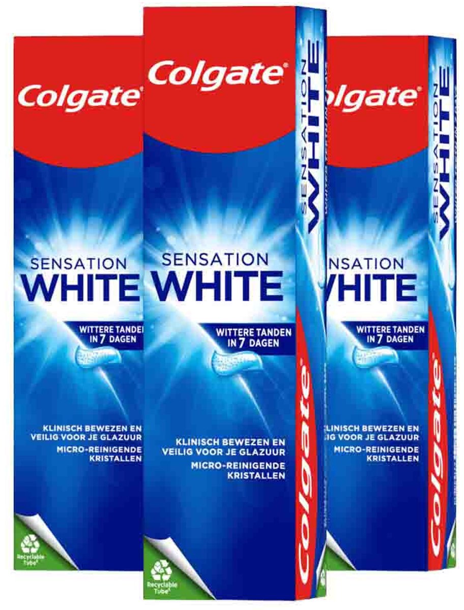 Colgate Tandpasta Sensation White - 3 x 75 ml - Voordeelverpakking