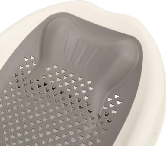 Babybadje Ondersteuning - Babybadhouder Ligbad - Baby Veilig Baden - Ergonomisch Hartvormig - 55 x 31 x 8 cm - Grijs — afbeelding 2
