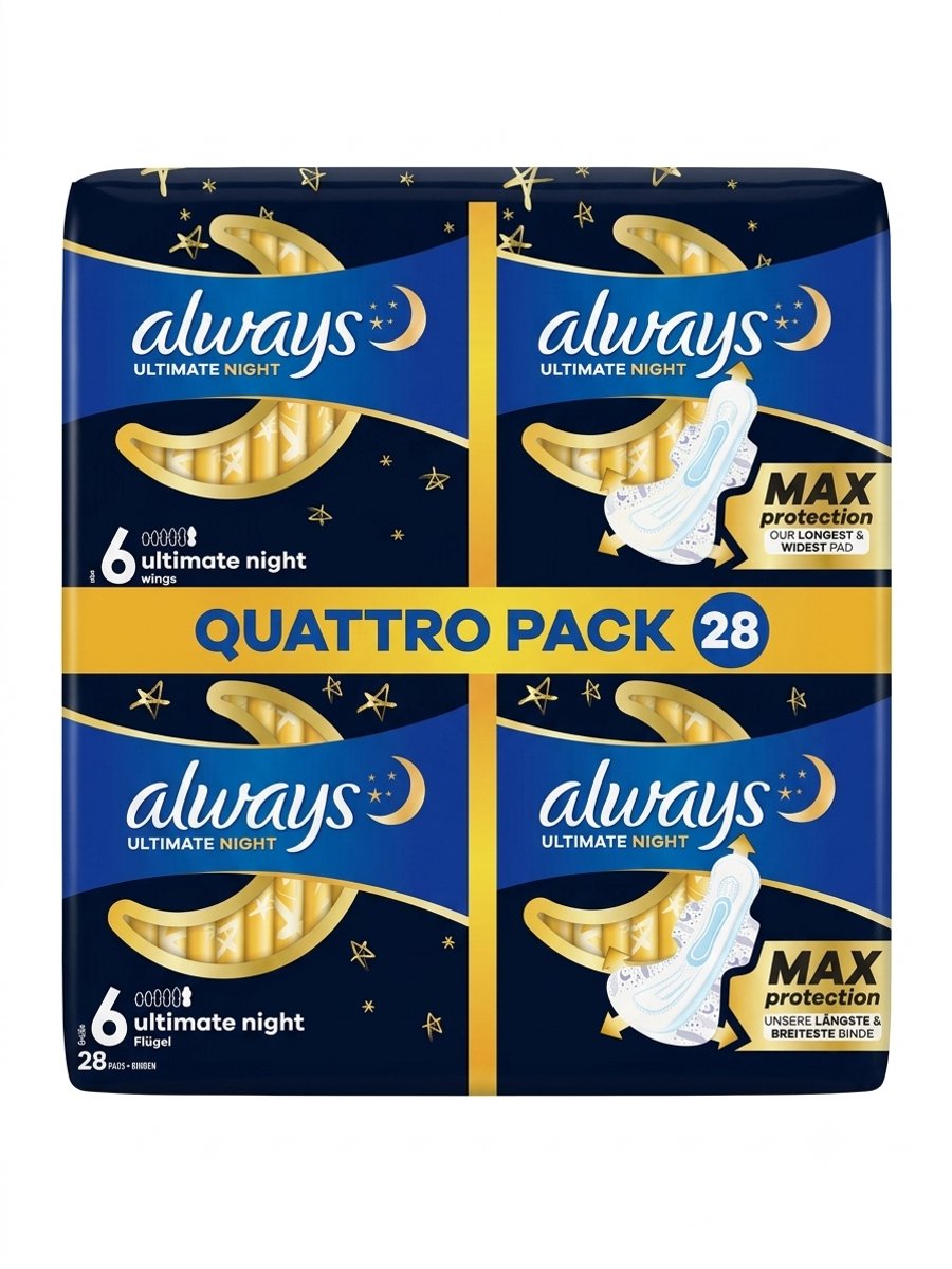 Always Ultimate Night Maandverband Met Vleugels - Maat 6 - 28 stuks