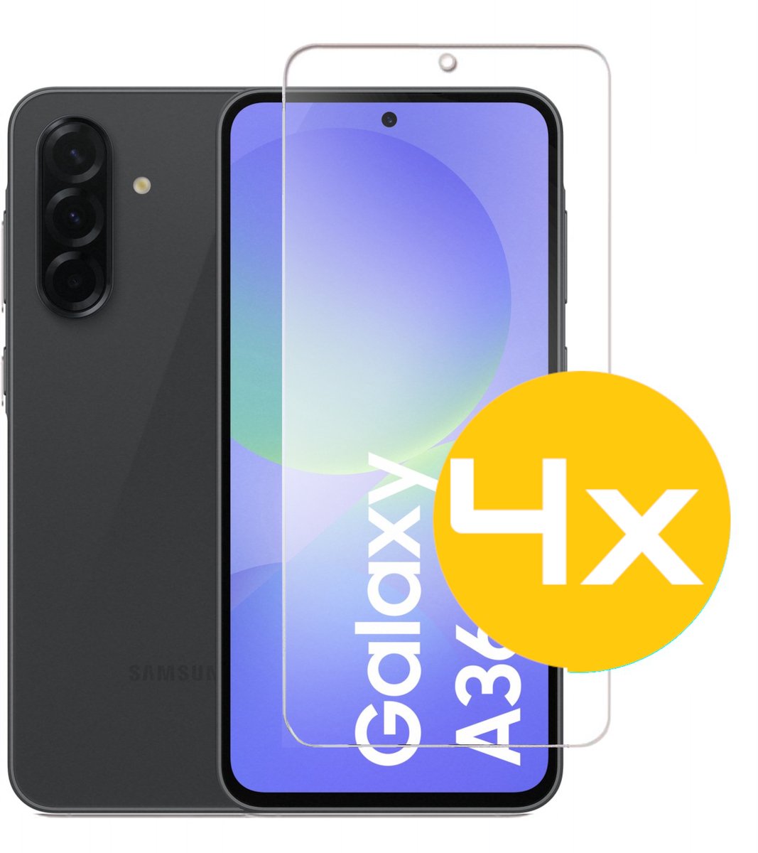 Screenprotector Geschikt Voor Samsung Galaxy A36 - Glasplaat - Tempered Glass - 4 Stuks