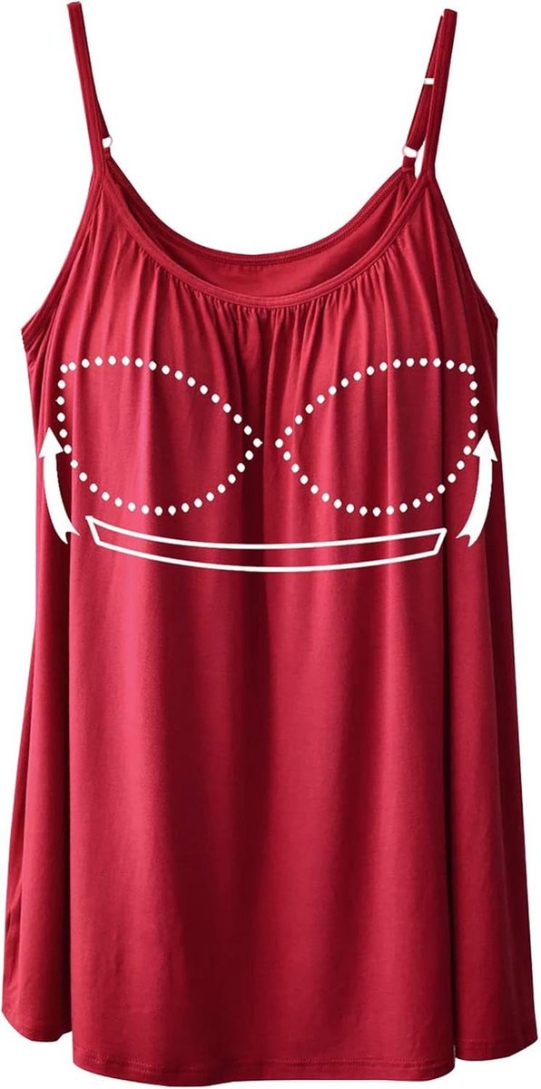 Camisole Dames Tanktop met Geïntegreerde Beha voor Yoga, Verstelbare Schouderbanden en Versteviging