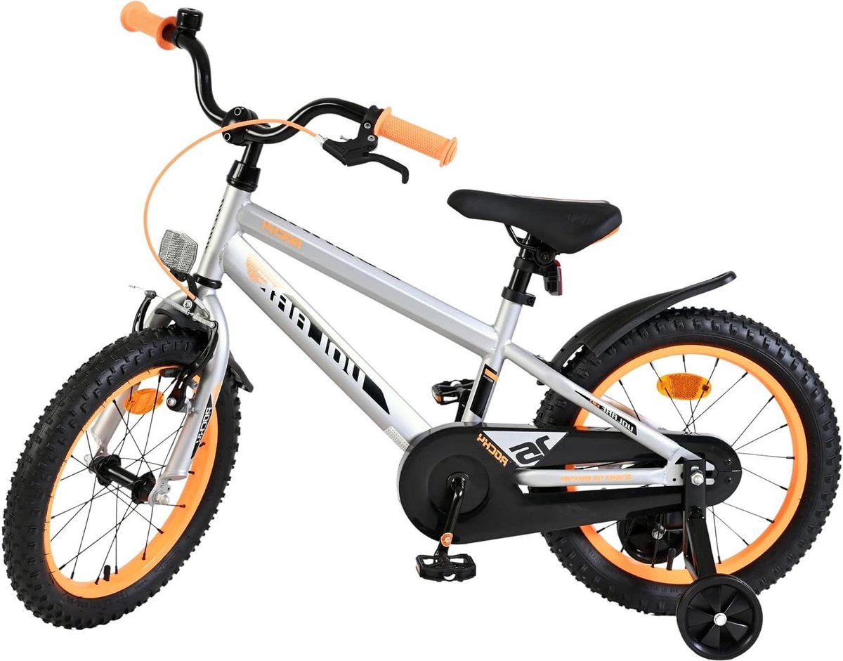 Kinderfiets sfiets sfiets Leren Fietsen Terugtraprem en Handrem 40 cm Grijs