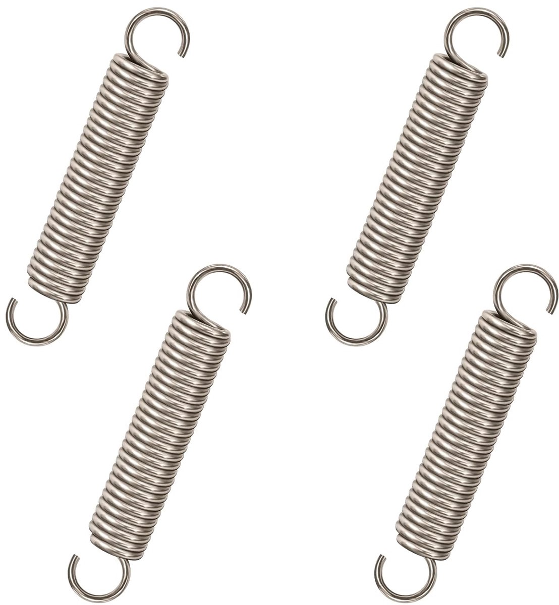 Trekveren met haken roestvrij staal spanveer trekveer 60mm buitendiameter 10mm draaddiameter 1,6mm maximale trekkracht 8KG 1,6x10x60mm 4 stuks