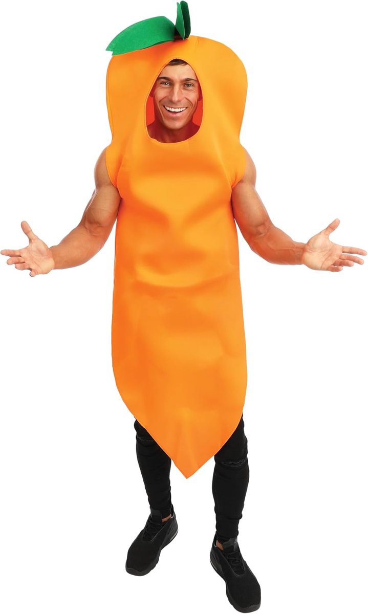 Clown 15376 Carrotenkostuum voor volwassenen – eenheidsmaat.