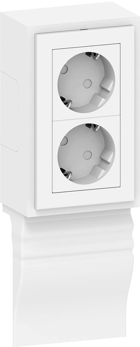 Stopcontacteneenheid voor plint "Berlijn" van PVC, wit