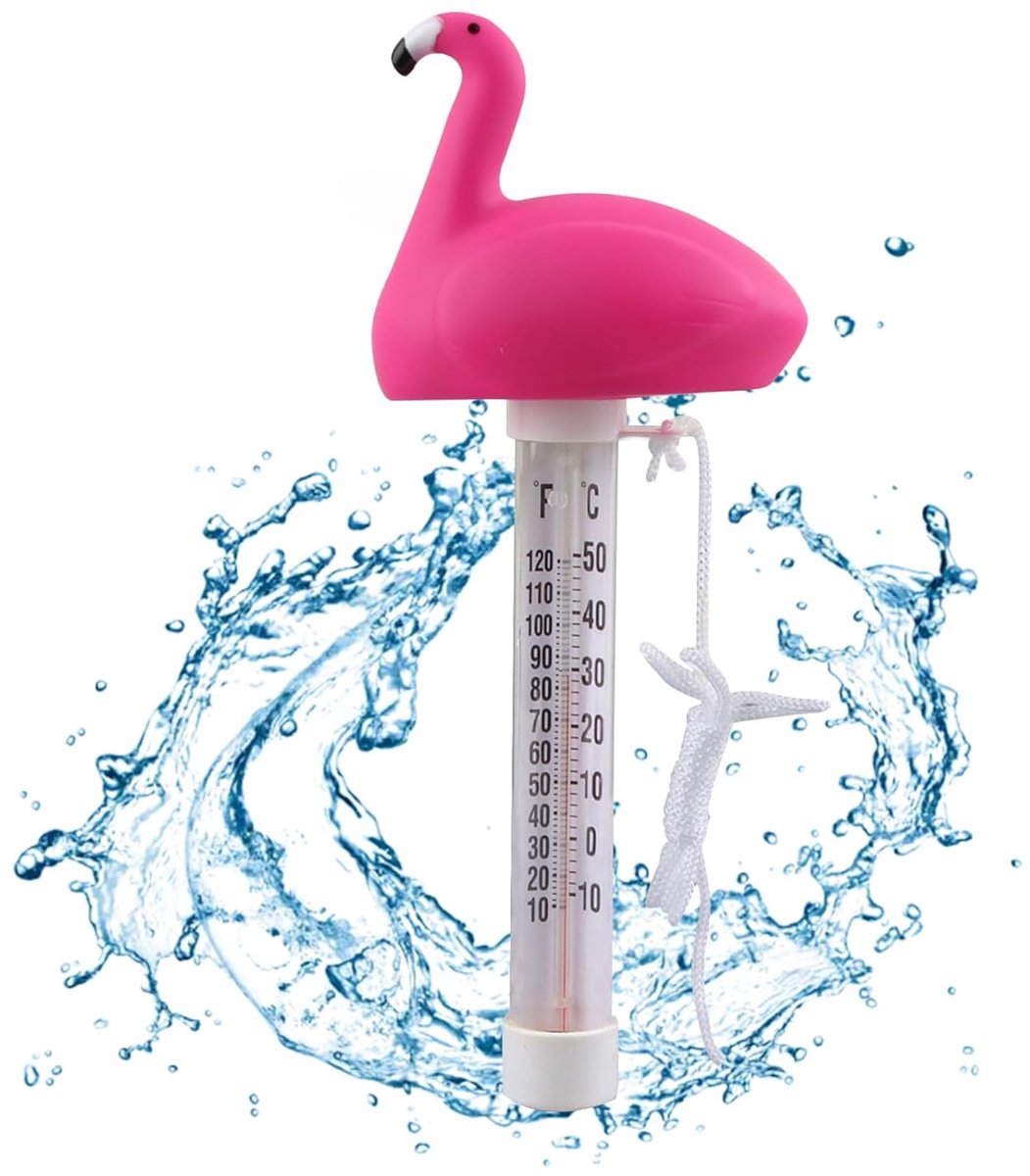 SnelShoppen - Drijvende Waterthermometer voor Zwembaden, Hot Tubs en Visvijvers - Grappige Flamingo Ontwerp, Geschikt voor Kinderen en Tuin, Perfect v