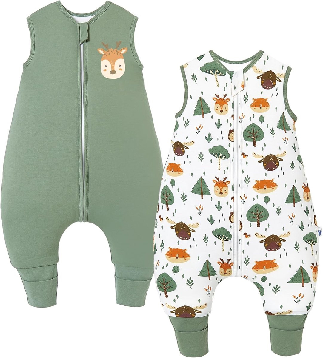 Babyslaapzak met voeten, 1,5 TOG, voor het hele jaar, slaapzak, babyslaapzak met pijpen, slaapromper, voor jongens en meisjes