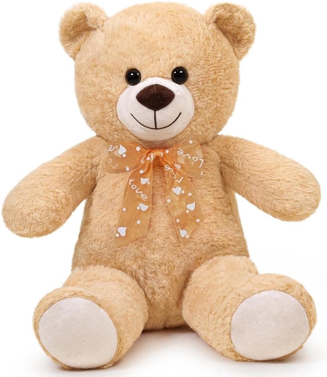 Teddybeer, 40 cm pluche knuffelbeer, pluchebeer met knoopogen, zachte leuke knuffelpop, knuffeldier, speelgoed, cadeau voor kinderen, jongens, meisjes, verjaardag, Kerstmis, Valentijnsdag