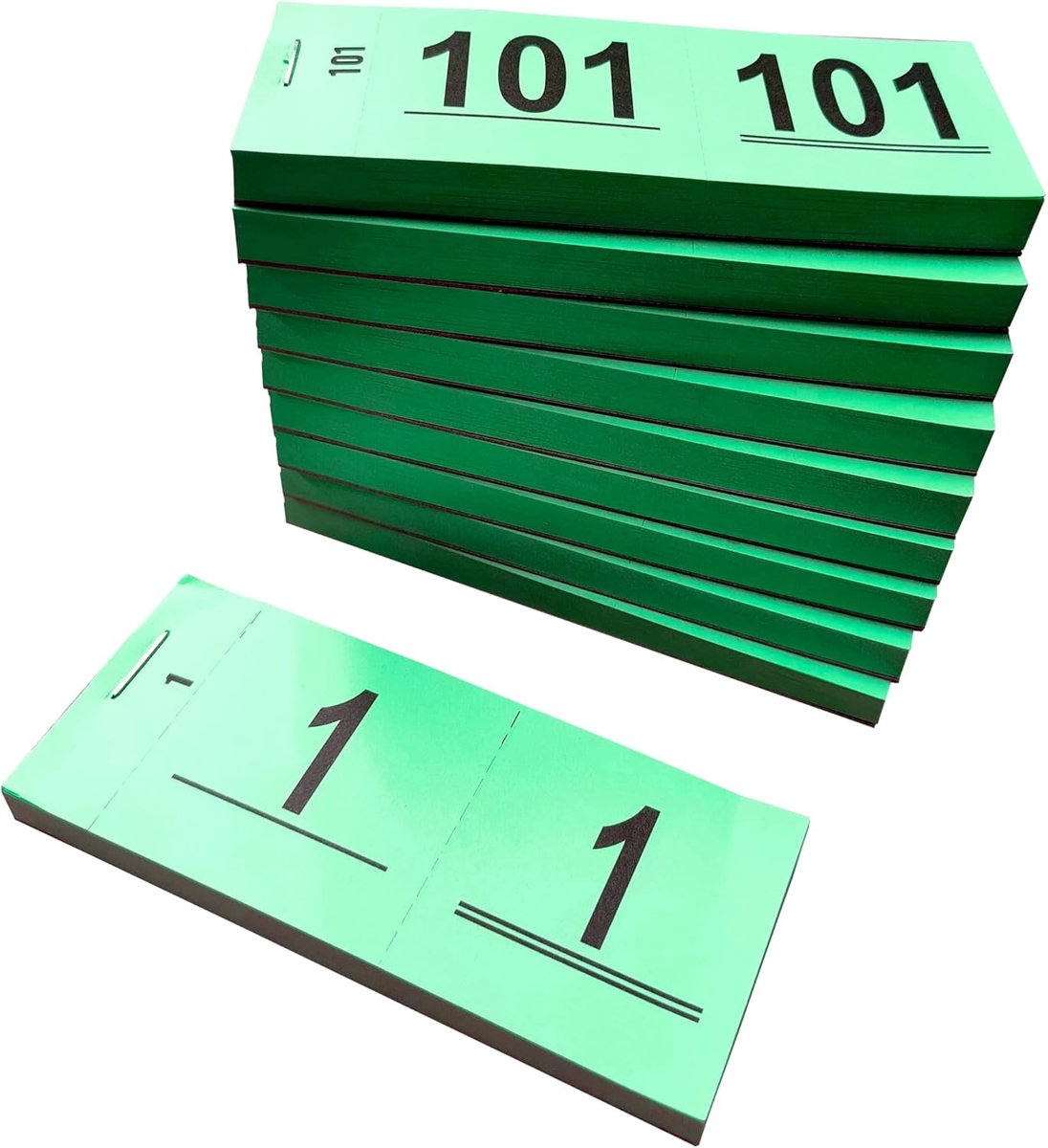 1-1000 - Nummerblocks - Afscheurbare Lootjes groen - DULA
