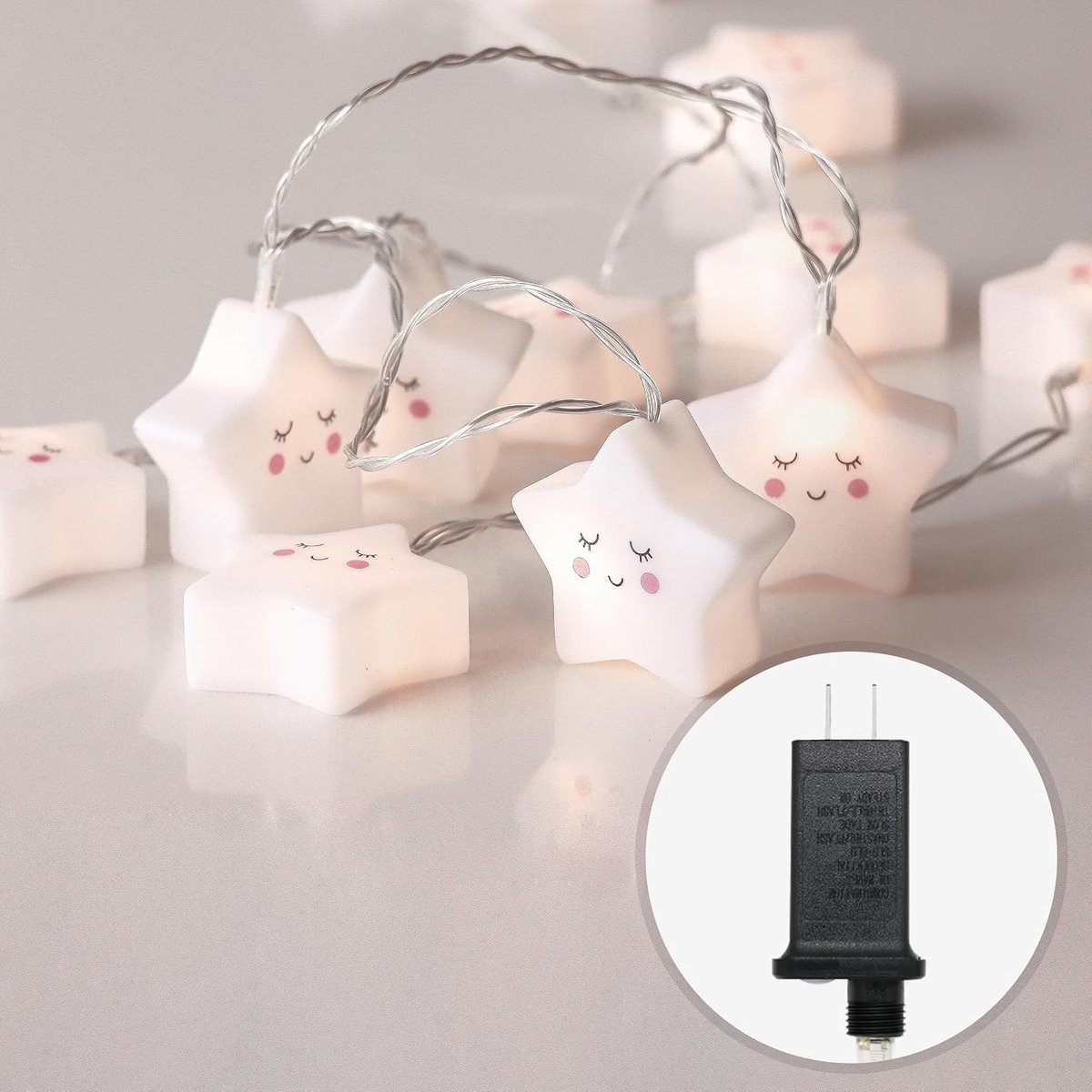 SnelShoppen - Fairy Lights met Sterren voor Kinderen, 20 LED Lichten, 5 m Warm Wit, Batterij Aangedreven, Verlichting zonder Stekker, Met Timer Functi