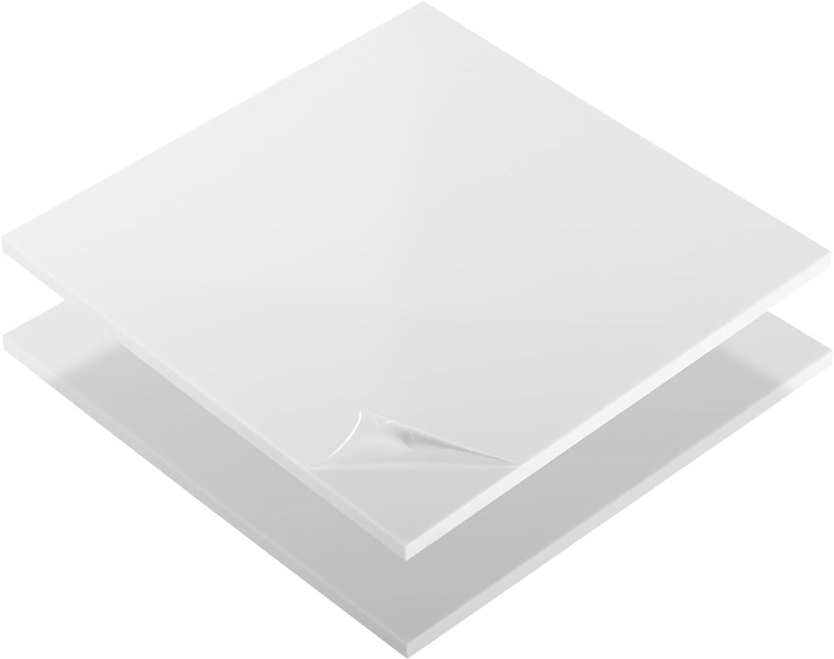 kunststof plaat, ABS plaat in zwart of wit | veel verschillende formaten in diktes 1-10 mm topkwaliteit (2 stuks | 20 x 30 cm, 5 mm wit)