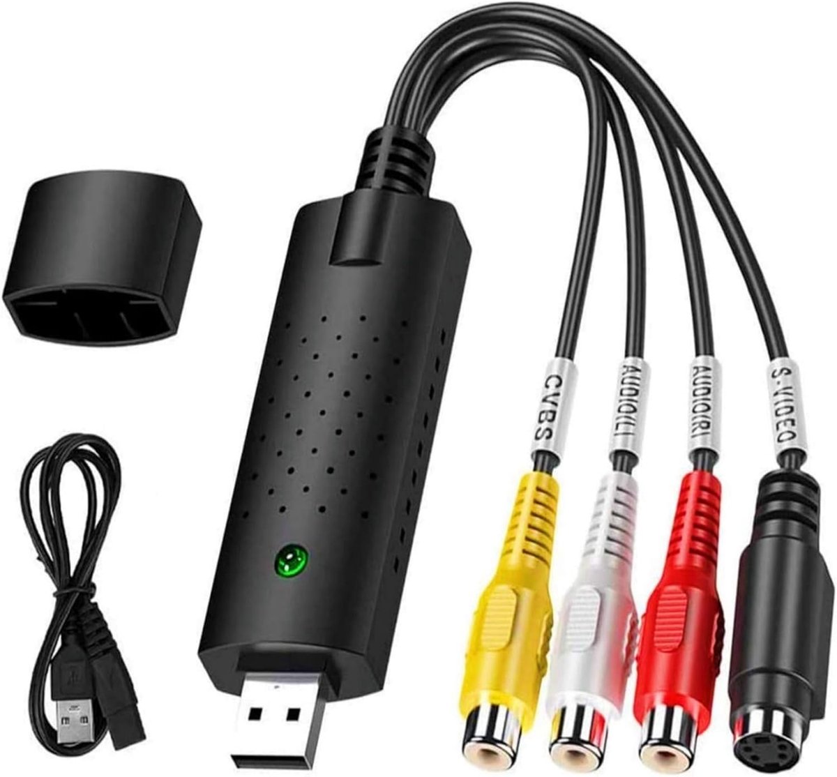 VHS naar Digitale Converter, Video Capture Card Hi8 VHS naar DVD Converter Adapter USB 2.0 voor Windows 2000/10/8/7/ XP/Vista