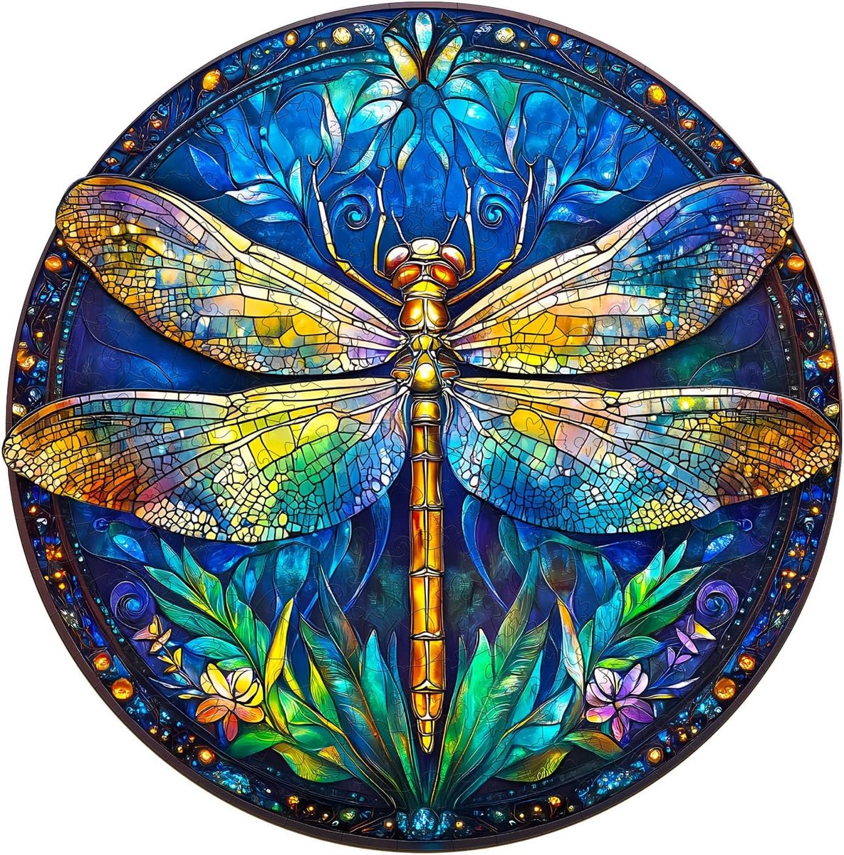 Houten puzzel voor volwassenen, libelle houten puzzel voor volwassenen, unieke houten puzzel in dierenvorm, familie en vrienden, L-34 x 34 cm, 295 stuks
