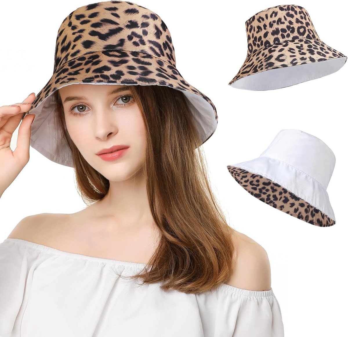 vissershoed voor dames, brede rand, uv-bescherming, zonnehoed, aan beide zijden te dragen, ademende zomermuts, lichte opvouwbare vissershoed, outdoor strandhoed voor kamperen, reiz