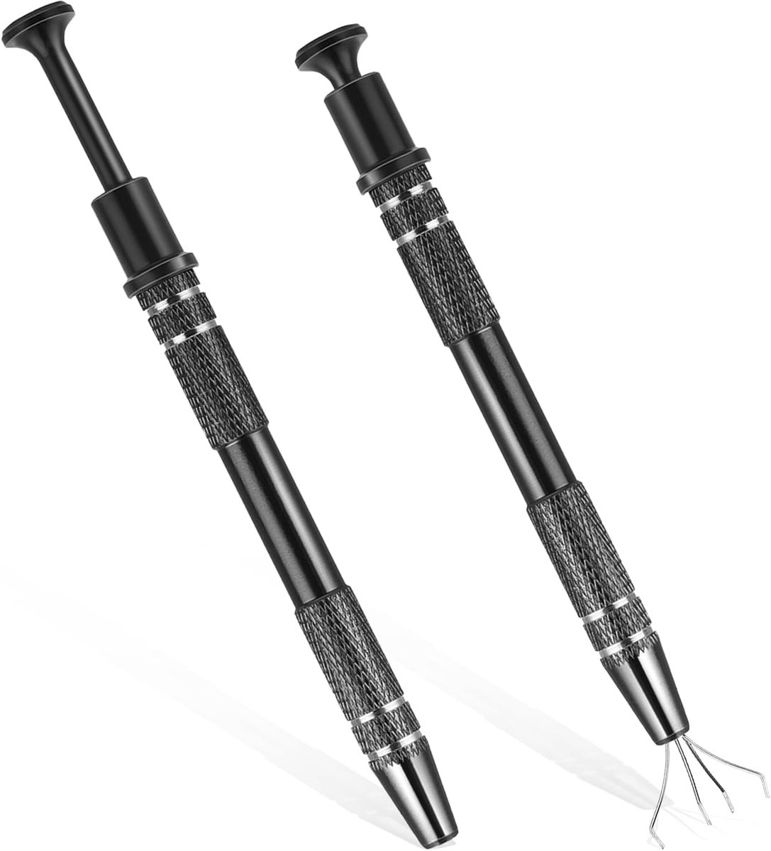 2 stuks piercing-kogelopdraaier, sieradenafhaalgereedschap, roestvrij staal 4-klauwen grijper, kralen grijper afhaalgereedschap