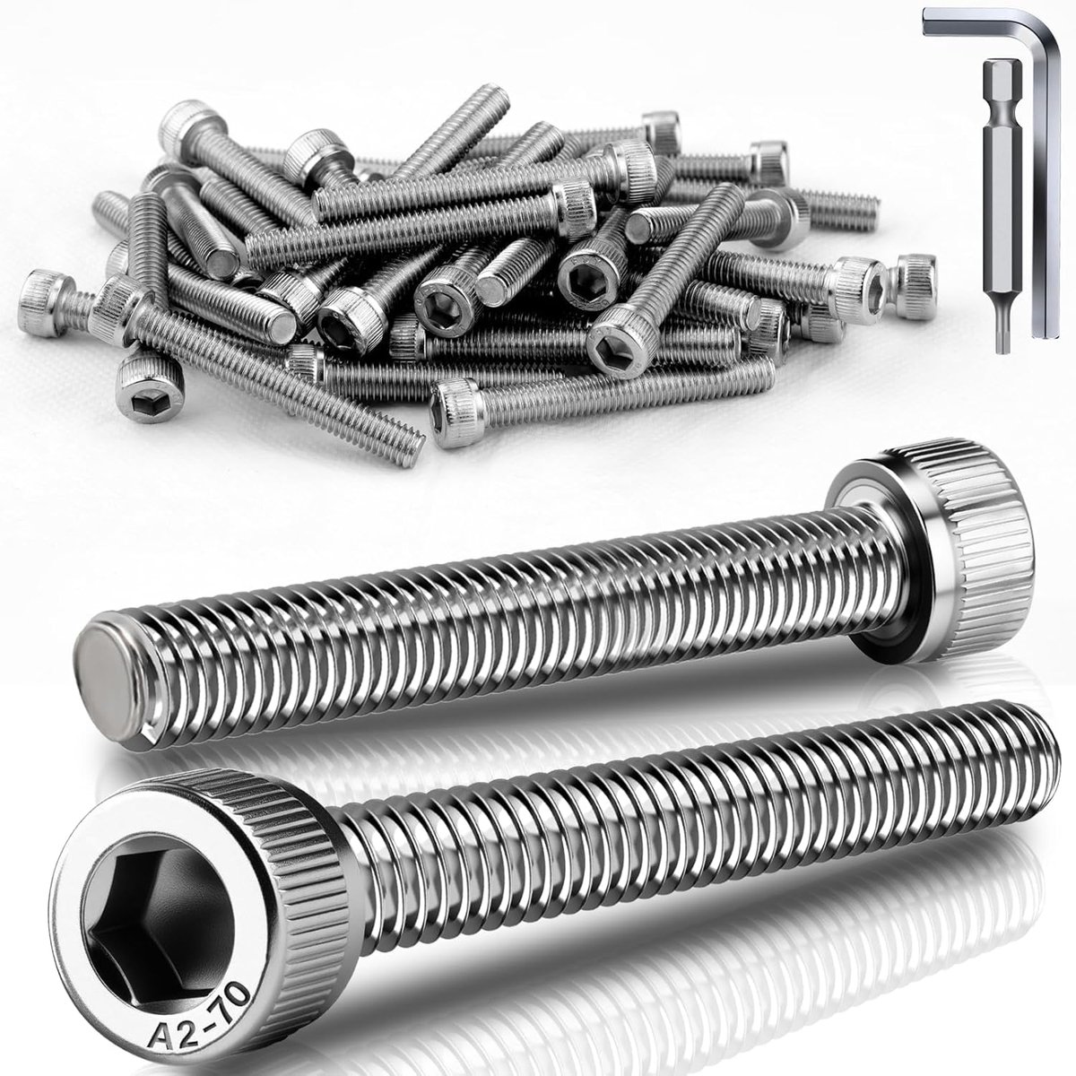 25 stuks cilinderbouten, M6 x 35 mm, roestvrij staal, A2 V2A DIN 912, zeskantschroeven met binnenzeskant, voor reparatie van meubelmechanica