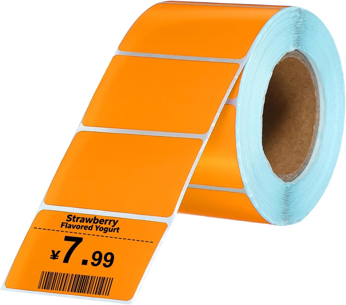 800 stuks thermische etiketten, 1,18 x 2 inch thermische printeretiketten stickers zelfklevende labels rechthoek papierrol klein voor printer verzendlabel mailing UPS barcode-adres, oranje