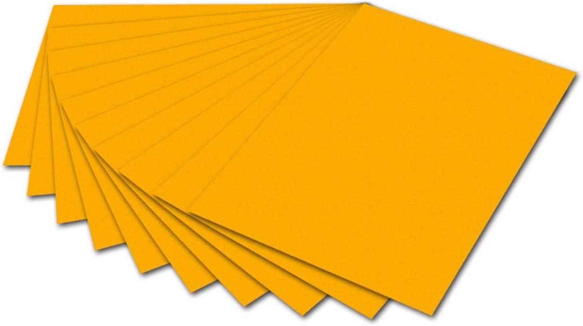 folia 6116 - Fotokarton donkergeel, 50 x 70 cm, 300 g/m², 10 vellen - voor het knutselen en creatief vormgeven van kaarten, raamafbeeldingen en voor scrapbooking