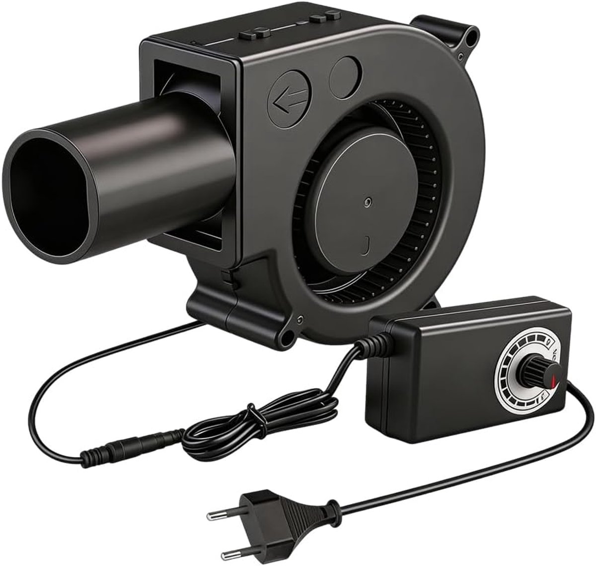 SnelShoppen - Ventilator 12 V/220 V met Radio en Controller - Ideaal voor Huishoudelijke Apparaten, Ventilatie, Barbecue, Open Haard en Vervanging van