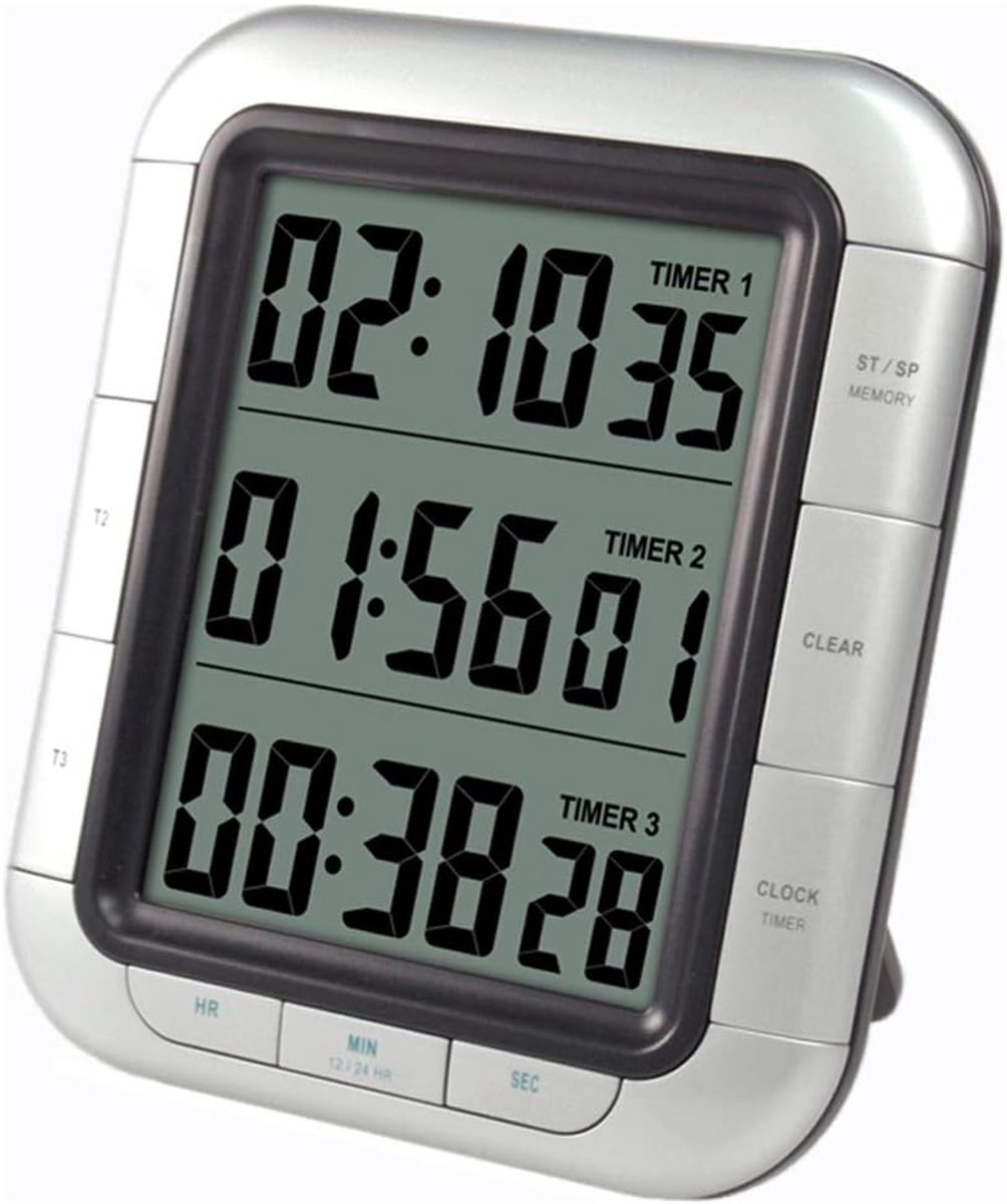 digitale kortetermijnwekker - 3 alarm timers - wandmontage of tafelopstelling - handige countdown timer - ShopVlot