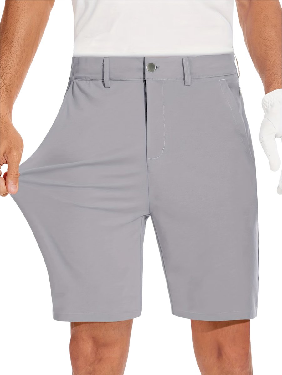 Currero Korte Broek Heren Golfbroek Spijkerbroek met Zakken Volwassenen Jongens Shorts Zilvergrijs