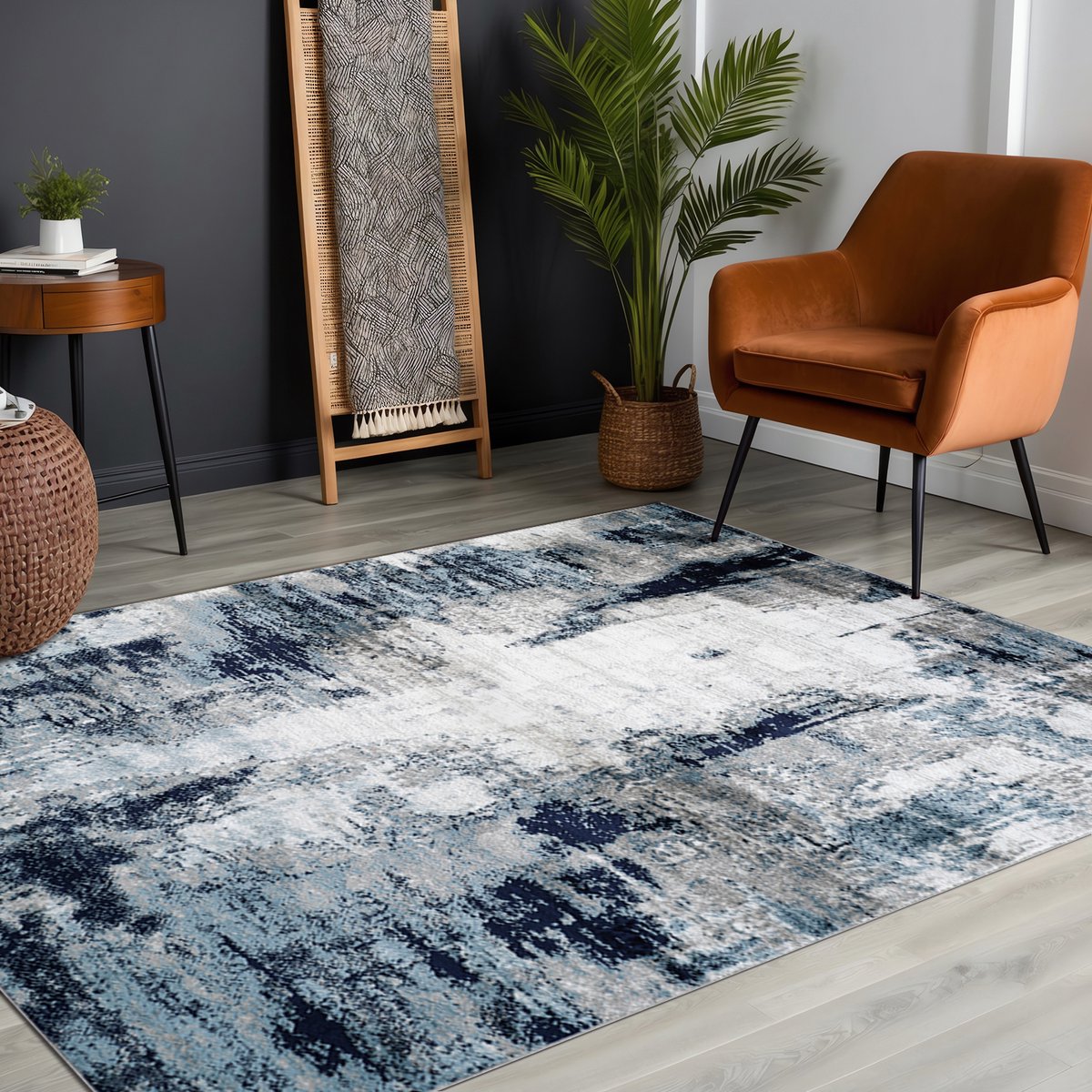 SURYA Giulia vloerkleed modern abstract navy