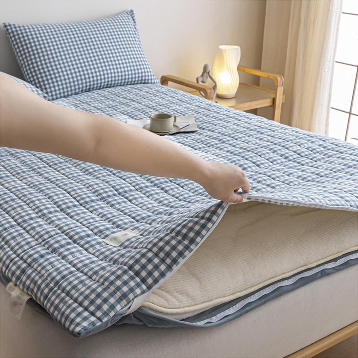 Futon Matras - Vloermatras Slaapkussen - Kamperen Lounge Gebruik - Dubbelzijdig Wasbaar - 90 x 190 cm - O