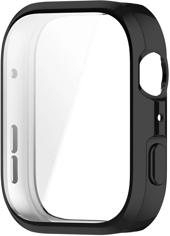 Zwart TPU hoesje met ingebouwd scherm voor Huawei Watch Fit.